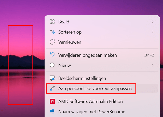 Aan persoonlijke voorkeur aanpassen in Windows 11