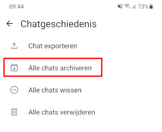 Alle chats archiveren in WhatsApp