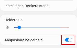 Automatische helderheid uitschakelen op een Samsung-telefoon