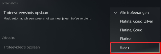 Automatische trofeescreenshots uitzetten op de PlayStation 5