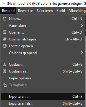 Bewerkte foto exporteren in GIMP