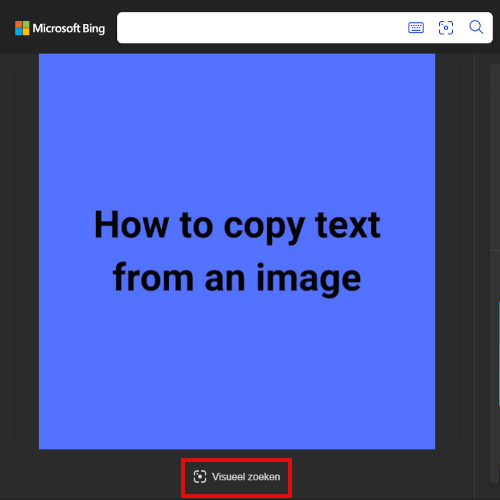 Bing Visueel zoeken