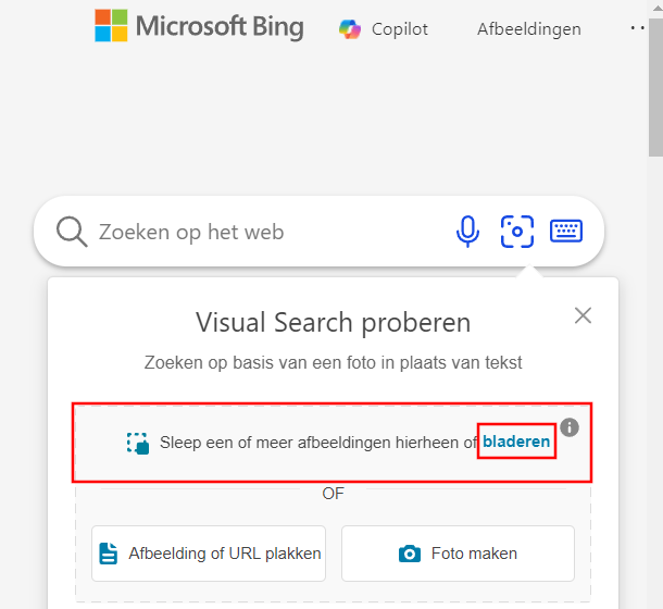 Bladeren link in Bing