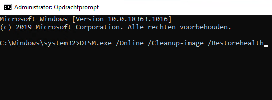 De DISM opdracht in Windows Opdrachtprompt