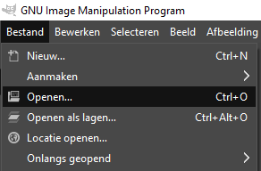 Foto openen in GIMP