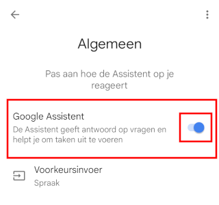 Google Assistent uitschakelen