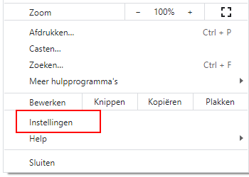 Google Chrome instellingen