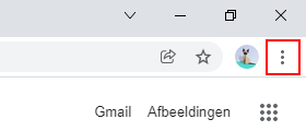 Google Chrome menu knop