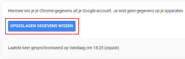 Google Chrome opgeslagen gegevens wissen