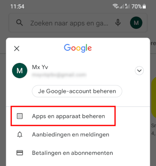 Google Play Store Apps en apparaat beheren