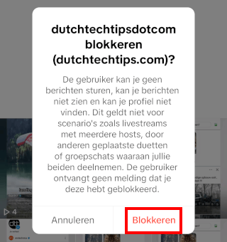 Iemand blokkeren op TikTok