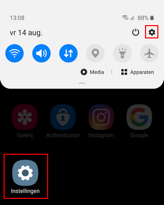 Instellingen openen op een Samsung-telefoon