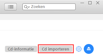 itunes cd importeren knop