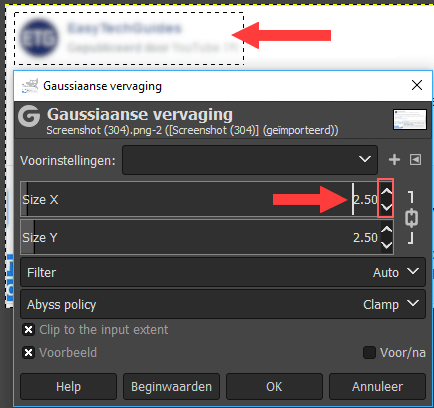 Maak een deel van een foto wazig met GIMP