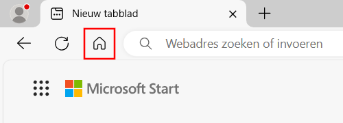 Microsoft Edge homeknop