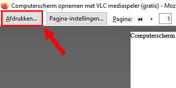 Mozilla Firefox Afdrukken knop