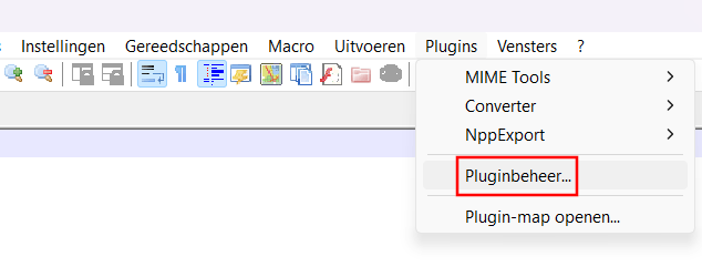 Notepad++ pluginbeheer