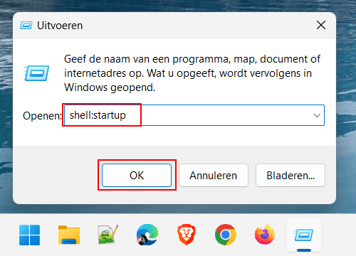Opstarten map openen in Windows 11