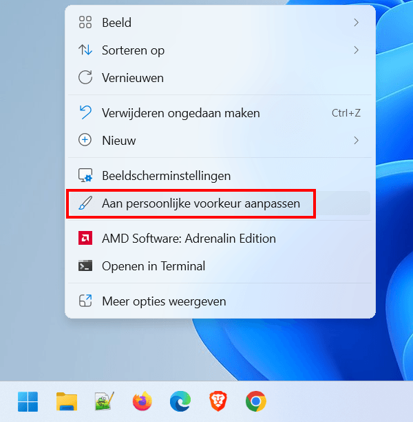 Persoonlijke instellingen openen in Windows 10 en 11