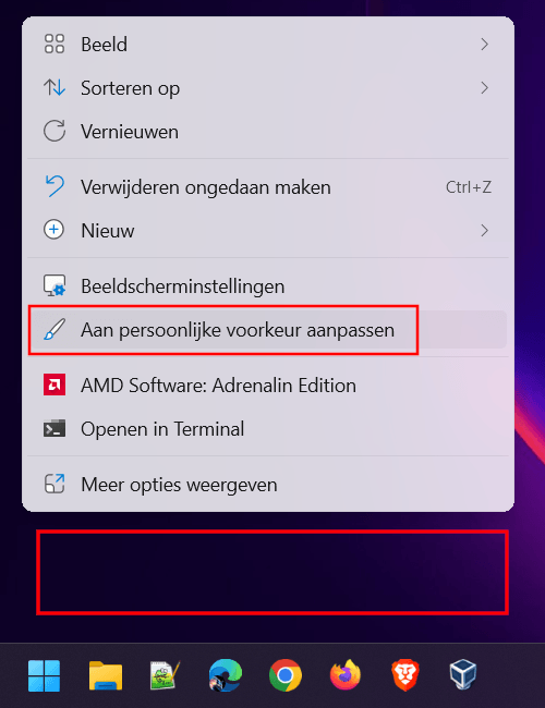 Persoonlijke instellingen openen in Windows 11