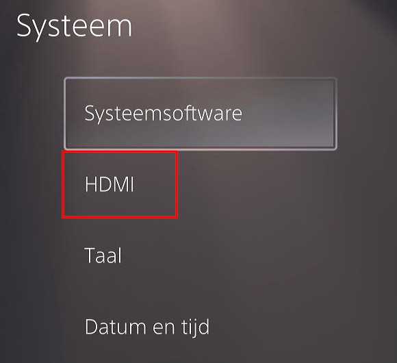 PlayStation 5 HDMI instellingen openen
