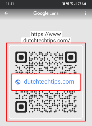 QR-code scannen met Google Lens