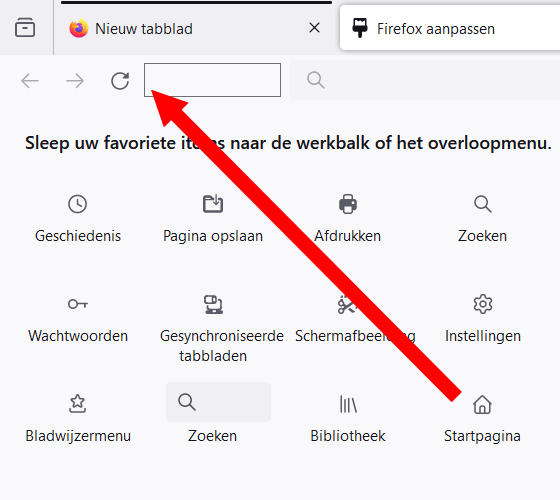 Startpagina knop toevoegen aan de werkbalk in Firefox