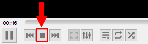 Stopknop in VLC mediaspeler