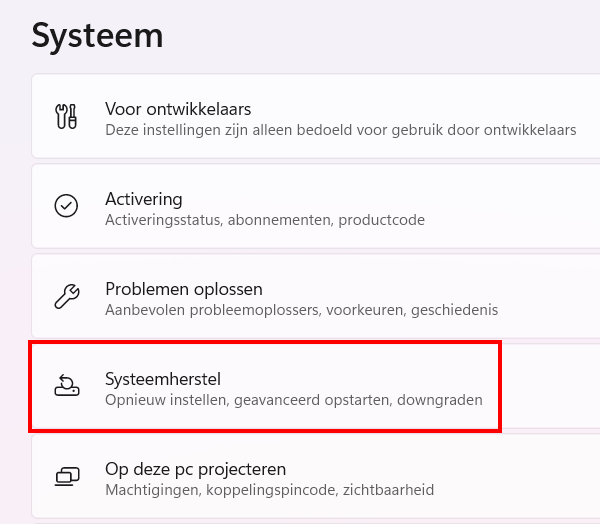 Systeemherstel