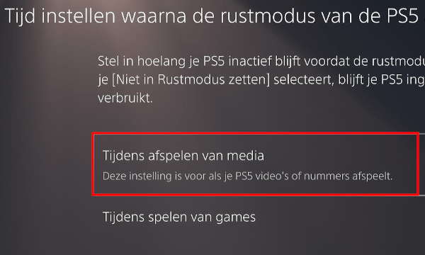 Tijdens afspelen van media