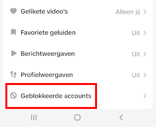 TikTok geblokkeerde accounts