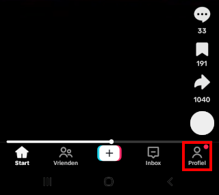 TikTok Profiel knop