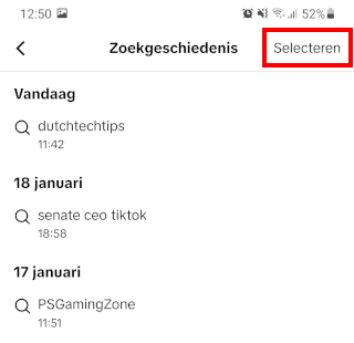 TikTok zoekgeschiedenis wissen