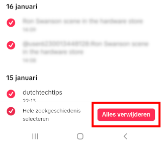 TikTok zoekgeschiedenis wissen