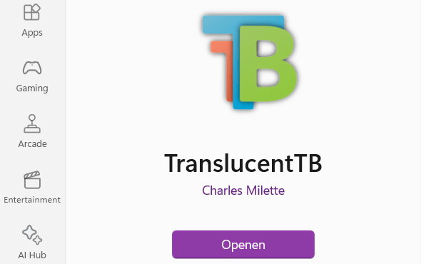 TranslucentTB openen