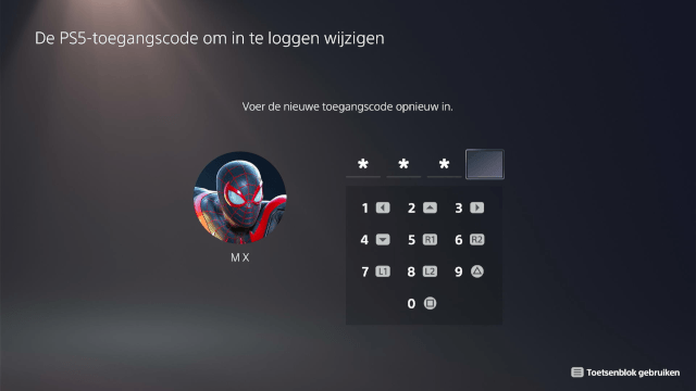 Voer nieuwe PS5 toegangscode opnieuw in