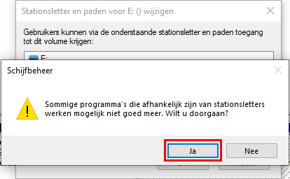 Waarschuwing over programma's die afhankelijk zijn van stationsletters