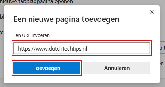 Website automatisch opstarten in Microsoft Edge