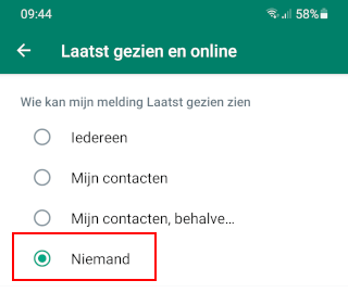 WhatsApp Laatst gezien status verbergen