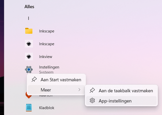 Windows 11 Instellingen-app app instellingen openen