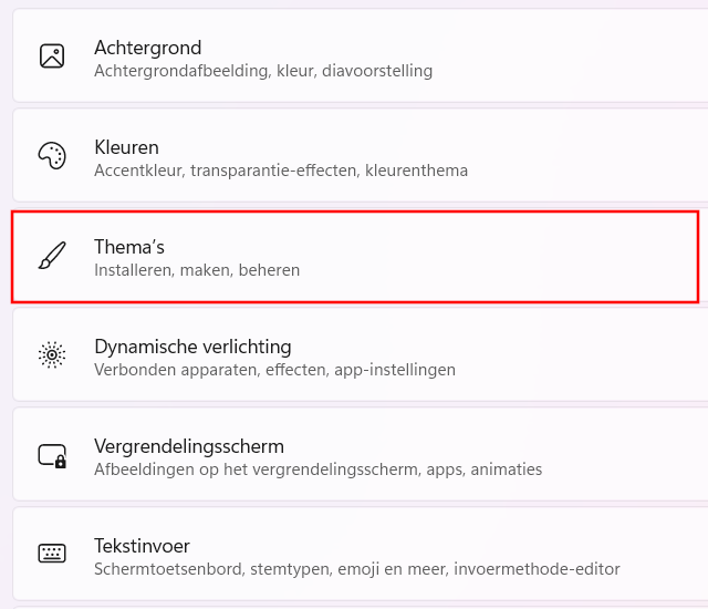 Windows 11 thema instellingen openen
