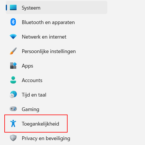 Windows 11 Toegankelijkheid instellingen openen