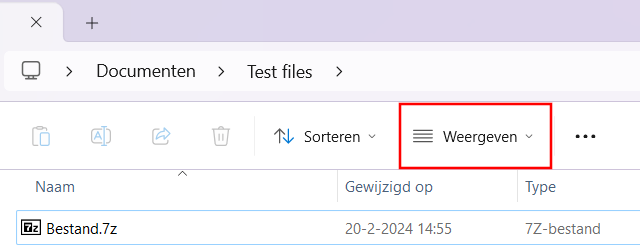 Windows 11 Verkenner menu Weergeven