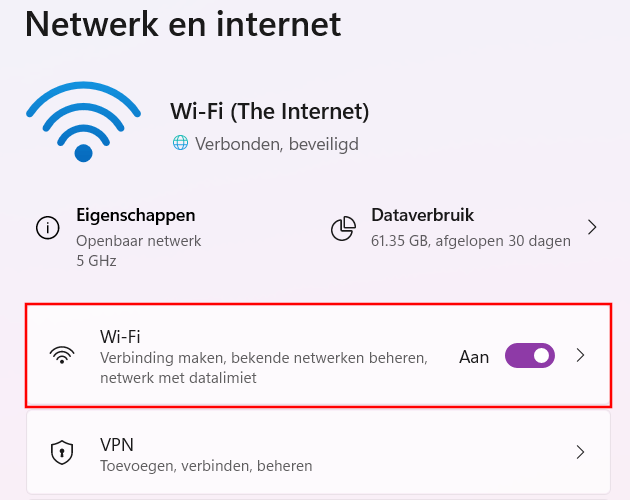 Windows 11 wifi instellingen openen