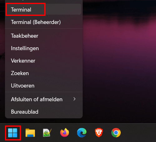 Windows Terminal openen