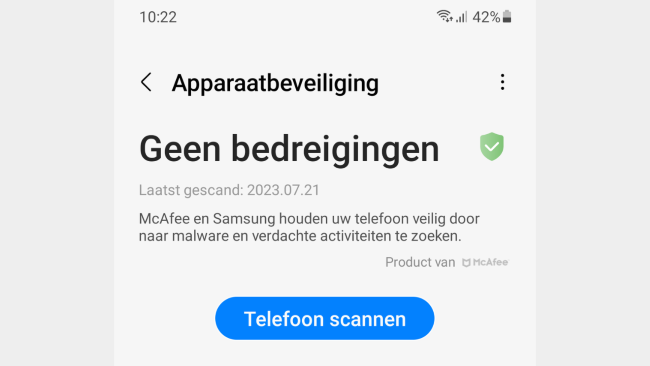 De ingebouwde antivirus op een Samsung-telefoon activeren